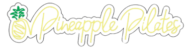 The word Pineapple Pilates in bright yellow neon for a Pilates Studio logo in Somerset West